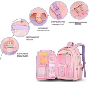 cotmcor Kids Backpacks for Girls, Kawaii Backpack, Cute Bunny School Bag for Kindergarten and Elementary, Medium