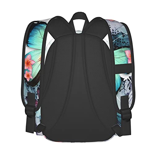 FDOUBZHI Butterfly Ink Paint Flowers Backpacks 16.9 Inch Laptop Tlarge Capacity Book Bag Adult Travel Hiking Camping Daypack