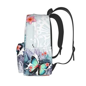 FDOUBZHI Butterfly Ink Paint Flowers Backpacks 16.9 Inch Laptop Tlarge Capacity Book Bag Adult Travel Hiking Camping Daypack