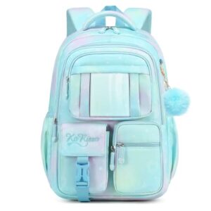 piksun girls backpack,kids backpack for girl,cute elementary bookbag waterproof large capacity school bag backpacks for girls (blue)