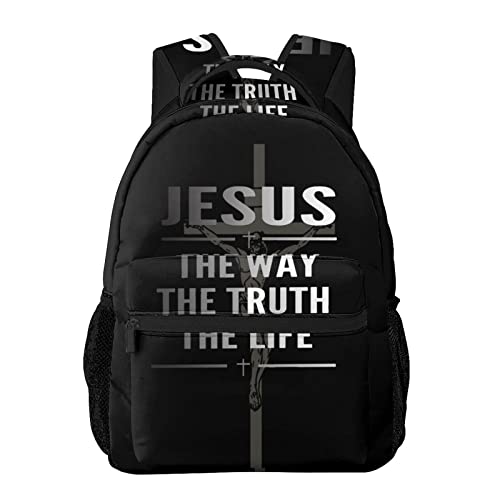 ASYG Bible Verse Backpack Christian Laptop Backpack Jesus Cross Bag Tablet Travel Picnic Travel Bag