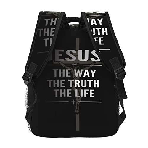 ASYG Bible Verse Backpack Christian Laptop Backpack Jesus Cross Bag Tablet Travel Picnic Travel Bag