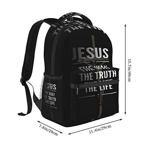 ASYG Bible Verse Backpack Christian Laptop Backpack Jesus Cross Bag Tablet Travel Picnic Travel Bag