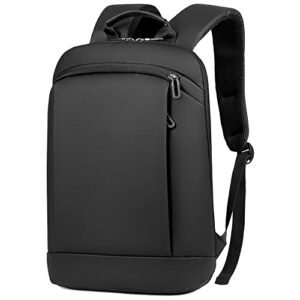 flymei slim laptop backpack, water resistant notebooks backpack slim backpack business travel backpack for 15.6 inch laptop, lightweight computer bag for men and women, black leisure back pack