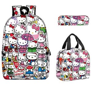 qicduigk cartoon cute school backpack set kids backpack lightweight large capacity bookbag laptop backpack for girls gift