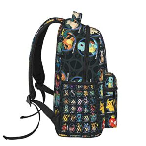 TopJianyu Anime Backpacks For Boys Teen Cartoon Backpacks Black Bookbag Lightweight Cute Daybag Travel Bag…