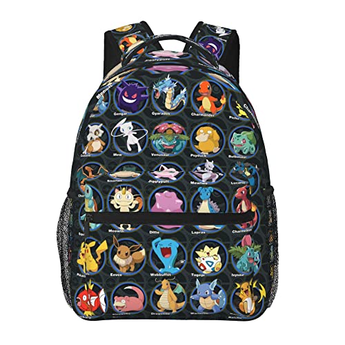 TopJianyu Anime Backpacks For Boys Teen Cartoon Backpacks Black Bookbag Lightweight Cute Daybag Travel Bag…