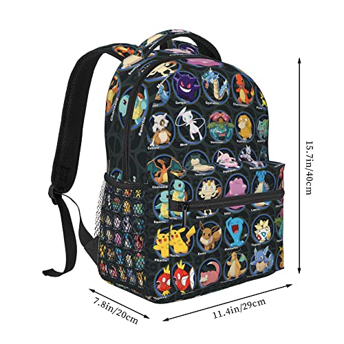 TopJianyu Anime Backpacks For Boys Teen Cartoon Backpacks Black Bookbag Lightweight Cute Daybag Travel Bag…