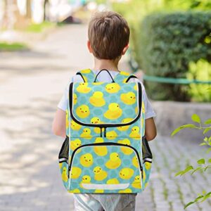 Joko Ivery Yellow Rubber Duck Kids Backpack for School Bookbag with Chest Clip for Girls Boys Elementary Travel