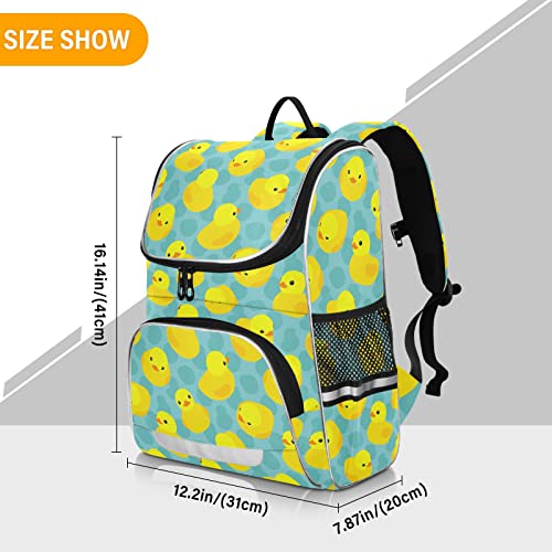 Joko Ivery Yellow Rubber Duck Kids Backpack for School Bookbag with Chest Clip for Girls Boys Elementary Travel