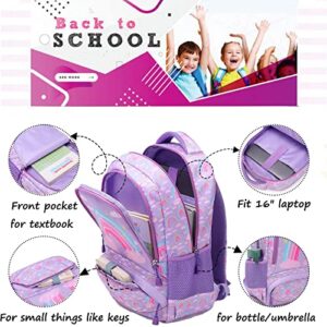 Jumpopack Rainbow Backpack for Girls School Backpack for Elementary Backpacksfor Girls Lightweight Water Resistance Back to School Bag Preschool Kids Bookbag,Rainbow Print