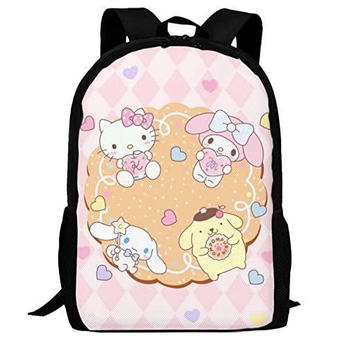 Anime Backpacks My Bunny Melody Backpack For Girls Cute Cartoon Bookbag Casual Travel Camping Hiking Backpack Student Daybag Cinnamoroll Pompompurin Hello Cat Kitty