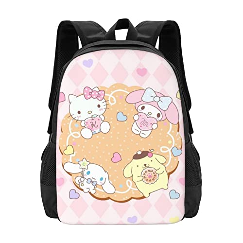 Anime Backpacks My Bunny Melody Backpack For Girls Cute Cartoon Bookbag Casual Travel Camping Hiking Backpack Student Daybag Cinnamoroll Pompompurin Hello Cat Kitty