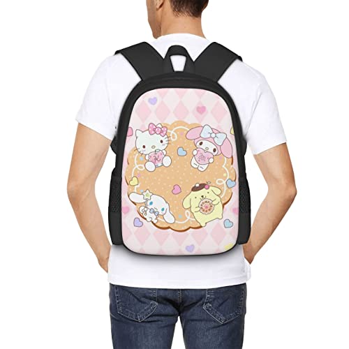 Anime Backpacks My Bunny Melody Backpack For Girls Cute Cartoon Bookbag Casual Travel Camping Hiking Backpack Student Daybag Cinnamoroll Pompompurin Hello Cat Kitty