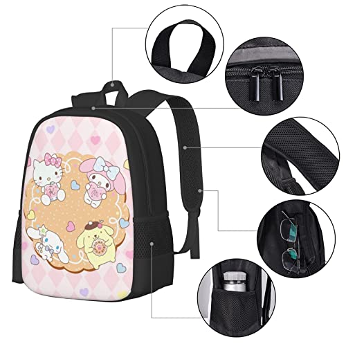 Anime Backpacks My Bunny Melody Backpack For Girls Cute Cartoon Bookbag Casual Travel Camping Hiking Backpack Student Daybag Cinnamoroll Pompompurin Hello Cat Kitty