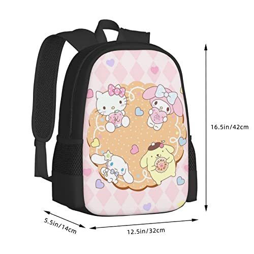 Anime Backpacks My Bunny Melody Backpack For Girls Cute Cartoon Bookbag Casual Travel Camping Hiking Backpack Student Daybag Cinnamoroll Pompompurin Hello Cat Kitty