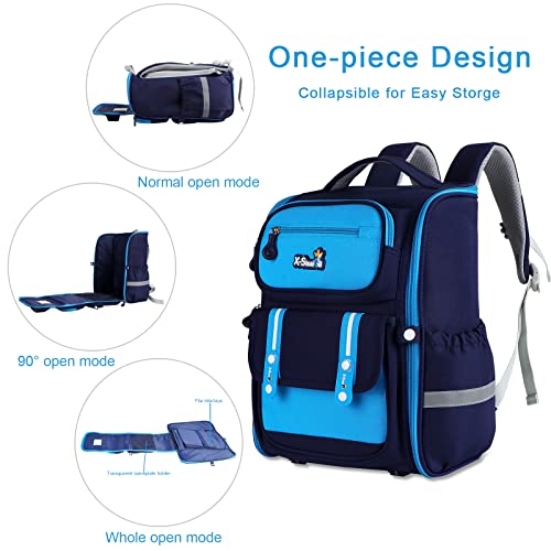 Fsoezso School Backpacks 16 * 12 * 5 in for boy, Cute Book Bag with Compartments for Teen boy Kid Students Elementary Middle School, Kids' School Bag, Blue