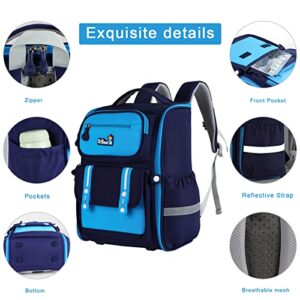 Fsoezso School Backpacks 16 * 12 * 5 in for boy, Cute Book Bag with Compartments for Teen boy Kid Students Elementary Middle School, Kids' School Bag, Blue