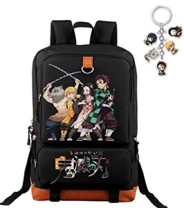 zusvus anime backpack laptop bag student school book bag large capacity multipurpose casual travel daypack black