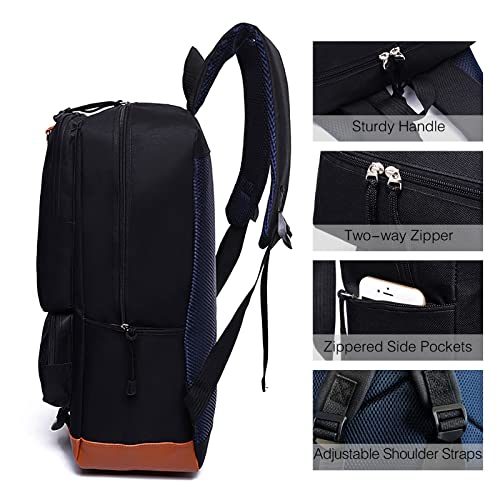 Zusvus Anime Backpack Laptop Bag Student School Book Bag Large Capacity Multipurpose Casual Travel Daypack Black