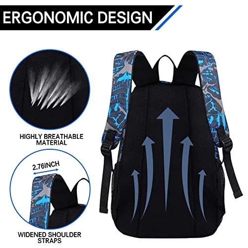 EDOSSA Backpack for Boys, 15.6 Laptop Backpack with USB Charging Port, Bookbag for School,Messenger Bag,Teens Backpack, Cool Backpack School, Backpack for Girls/Boys,luminous backpack，anime backpack.