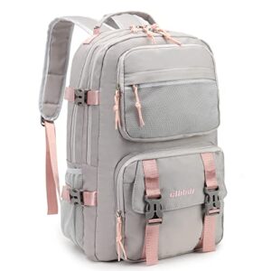 hualibao 15.6inch notebook laptop college backpack for women men water resistant(grey)
