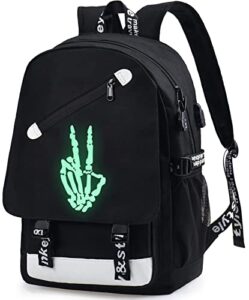 junlion anime laptop backpack for boys, v-sign school bags bookbags for teen boys