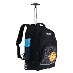 uniker rolling laptop bag for 15.6 inch laptop,19 inch roller bag with noisyless wheels,wheeled computer bag,travel bag suitcase rucksack for men basketball