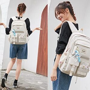 Makukke Corduroy Totes Bag Bundle| School Backpacks for Teen Girls - Laptop Backpacks 15.6 Inch College Bookbag
