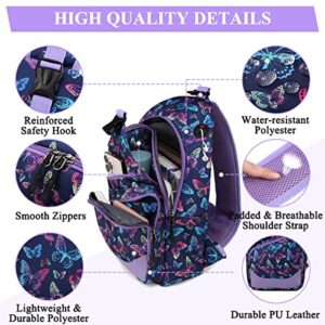 VASCHY Sling Bag for Women, One Strap Anti-theft Shoulder Crossbody Small Backpack Chest Bag for Hiking/Travel Butterfly