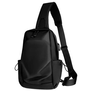 redaica sling bag for women men crossbody bag sling backpack with usb charging port, chest bag waterproof shoulder bag travel daypack