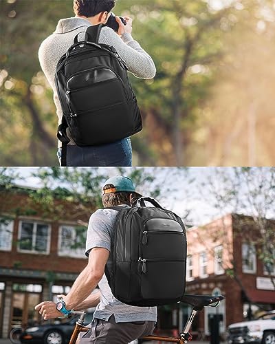17 Inch Laptop Backpack for Men, TSA Approved Large Computer Backpack with USB Charging Port, Water Resistant Travel Business Backpack for Women, Anti Theft Carry on Daypack College Office Bag, Black