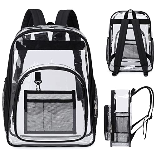 Zenn Outfitters Clear PVC Heavy Duty Transparent Backpack, See-Through Material, Easy to Carry with Cushioned Straps, Ideal for High Security Areas, Airports, School, Work, Stadium