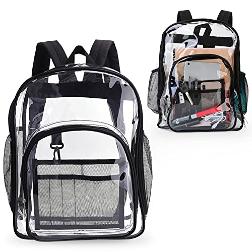 Zenn Outfitters Clear PVC Heavy Duty Transparent Backpack, See-Through Material, Easy to Carry with Cushioned Straps, Ideal for High Security Areas, Airports, School, Work, Stadium