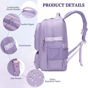 Lanola Laptop Backpack,Business Travel Anti Theft Durable Laptops Backpack,Water Resistant College School Computer Bag for Women & Men Fits 15.6 Inch Laptop and Notebook - Purple