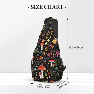 launamren Mushroom Gifts Sling Backpack Mushroom Gifts Crossbody Bag For Women Men Sling Bag Travel Hiking Chest Bag Unisex