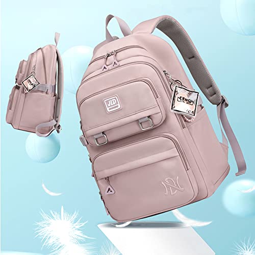 Armbq Girls Backpack Large-Capacity Middle Elementary School Casual Bookbag Kids Outdoor Travel bag Solid Color Daypack for Teens