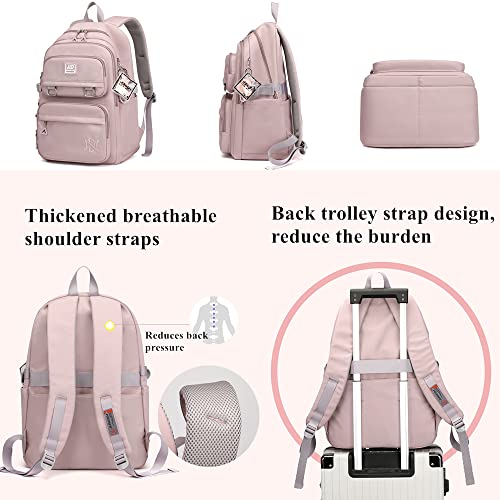 Armbq Girls Backpack Large-Capacity Middle Elementary School Casual Bookbag Kids Outdoor Travel bag Solid Color Daypack for Teens
