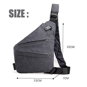 UIJKMN Valcen Personal Pocket Bag for Travel, Valcen Personal Pocket Bag for Men, Crossbody Multi-pocket Anti-thief Bag (Black, Right Handed)
