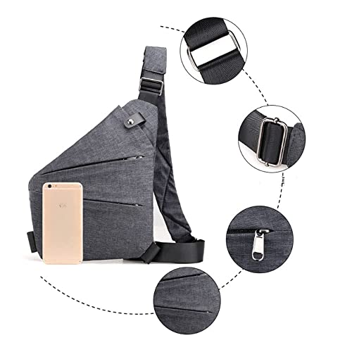UIJKMN Valcen Personal Pocket Bag for Travel, Valcen Personal Pocket Bag for Men, Crossbody Multi-pocket Anti-thief Bag (Black, Right Handed)