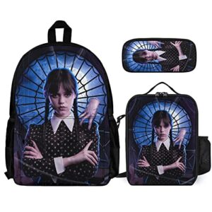 jclock waterproof backpack insulated lunch bag pencil case 3 piece set for women boys teen school backpack students daypack insulated dinner bag pencil case 3 pcs set