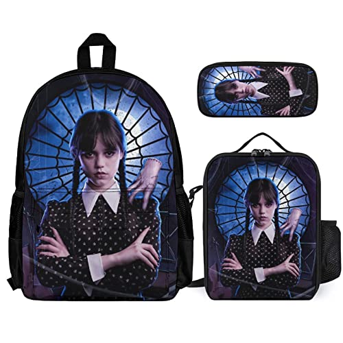 JCLOCK Waterproof Backpack Insulated Lunch Bag Pencil Case 3 Piece Set For Women Boys Teen School Backpack Students Daypack Insulated Dinner Bag Pencil Case 3 Pcs Set