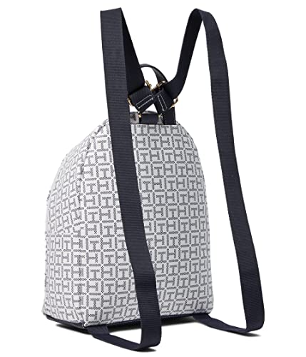 Tommy Hilfiger Ainsley II Smalldome Backpack Coated Square Monogram Optic White/Tommy Navy One Size