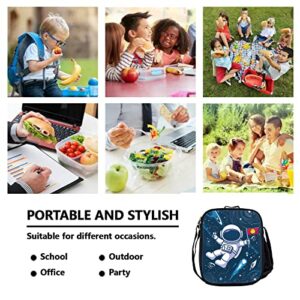 KXZOYLM Outer Space Backpack Universe Galaxy Backpack 3 Pieces Sets Solar System Backpack with Lunch Box And Pencil Case Casual Space Planet Astronaut Shoulder Bag for Boys Girls Teens