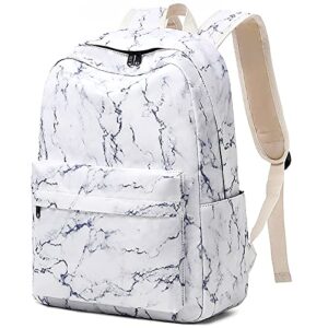 limhoo school backpack for teen girls, teenagers school bags, women work/business/travel rucksack 14inch laptop bag (marble)