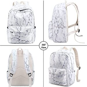 LIMHOO School Backpack for Teen Girls, Teenagers School Bags, Women Work/Business/Travel Rucksack 14Inch Laptop Bag (Marble)