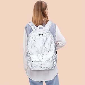 LIMHOO School Backpack for Teen Girls, Teenagers School Bags, Women Work/Business/Travel Rucksack 14Inch Laptop Bag (Marble)