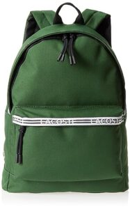 lacoste men's neocroc backpack with zipped logo straps, green, one size