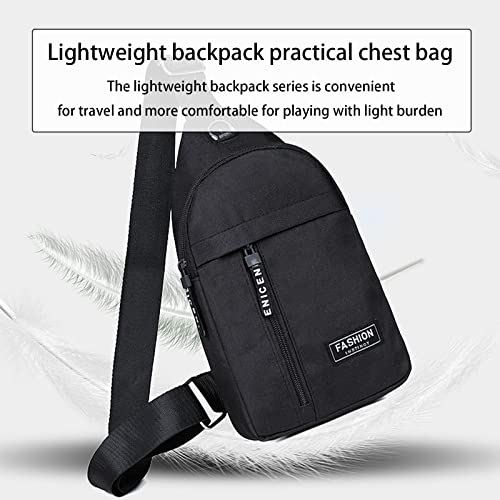 Crossbody Sling Bag, Waterproof Sling Backpack Bag with USB Charging Port, Small Sling Crossbody Chest Shoulder Bag #B