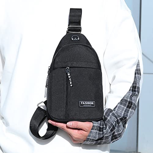 Crossbody Sling Bag, Waterproof Sling Backpack Bag with USB Charging Port, Small Sling Crossbody Chest Shoulder Bag #B